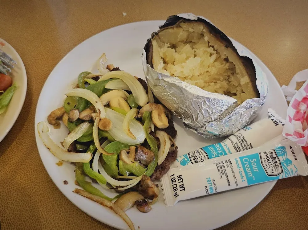Hamburger Steak and Baked Potato